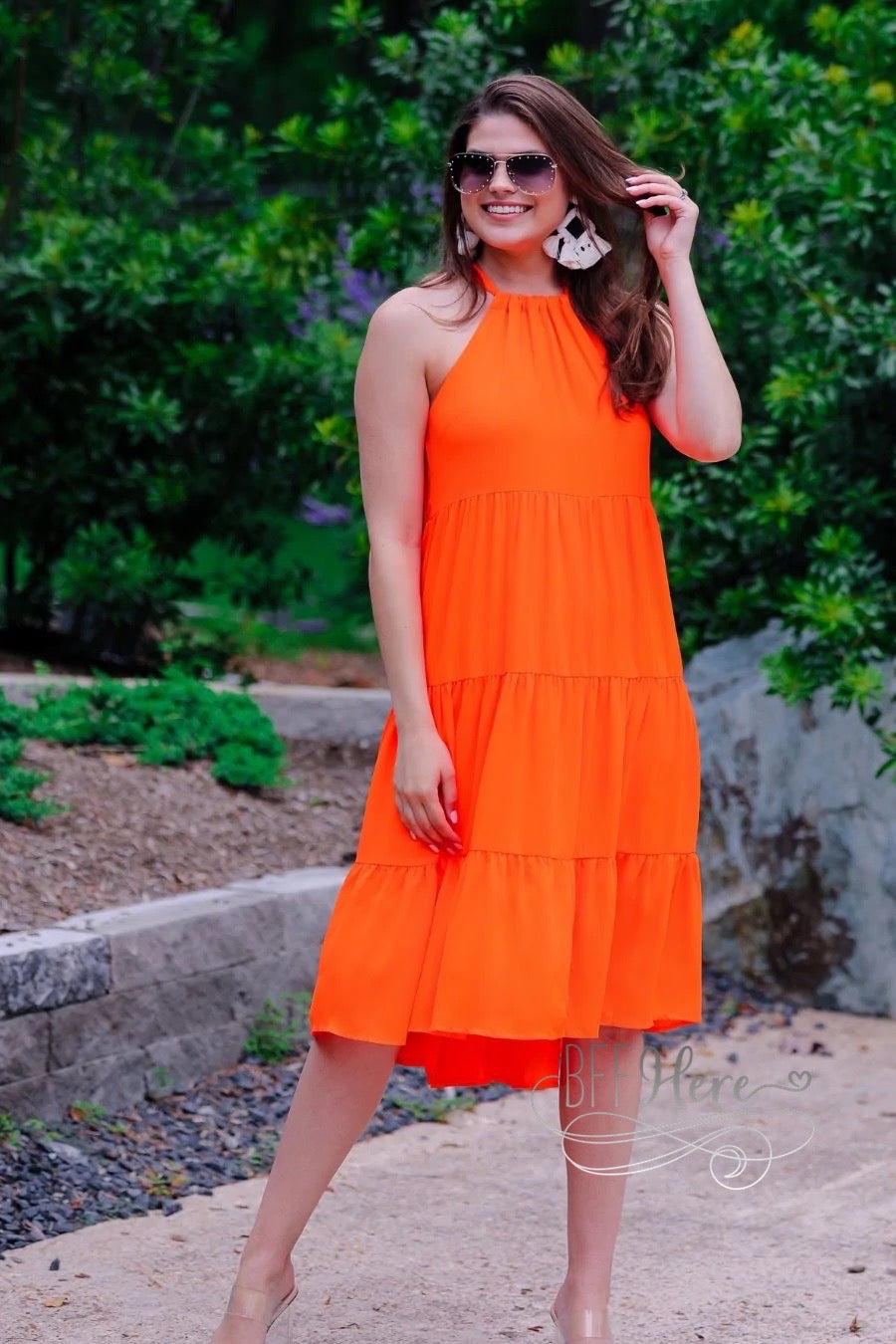 Sunny With A Chance Dress — Neon Coral - BFF Here