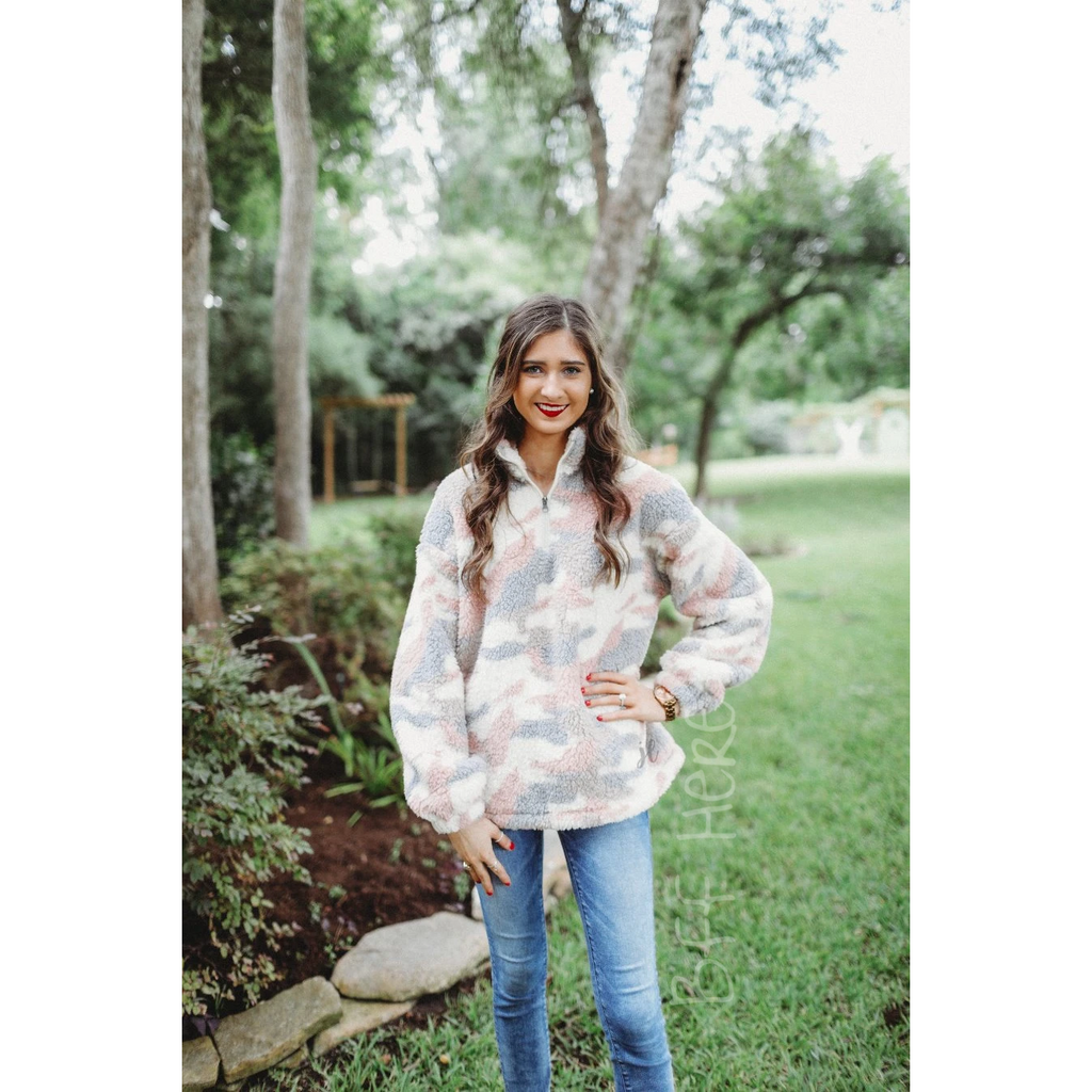 Denver Pink Camo Pullover - BFF Here