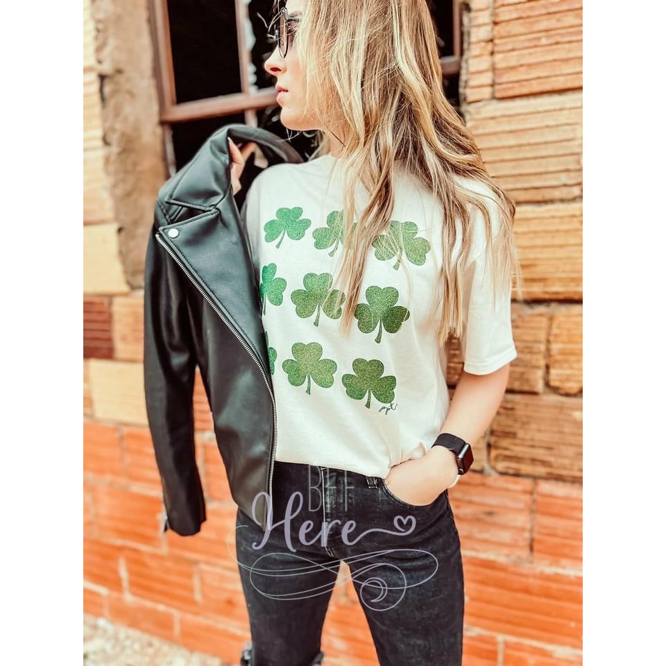 Shimmery Shamrocks T-Shirt - BFF Here