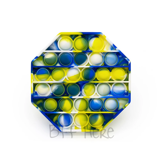 Yellow Tie Dye Octagon Pop-It Fidget - BFF Here