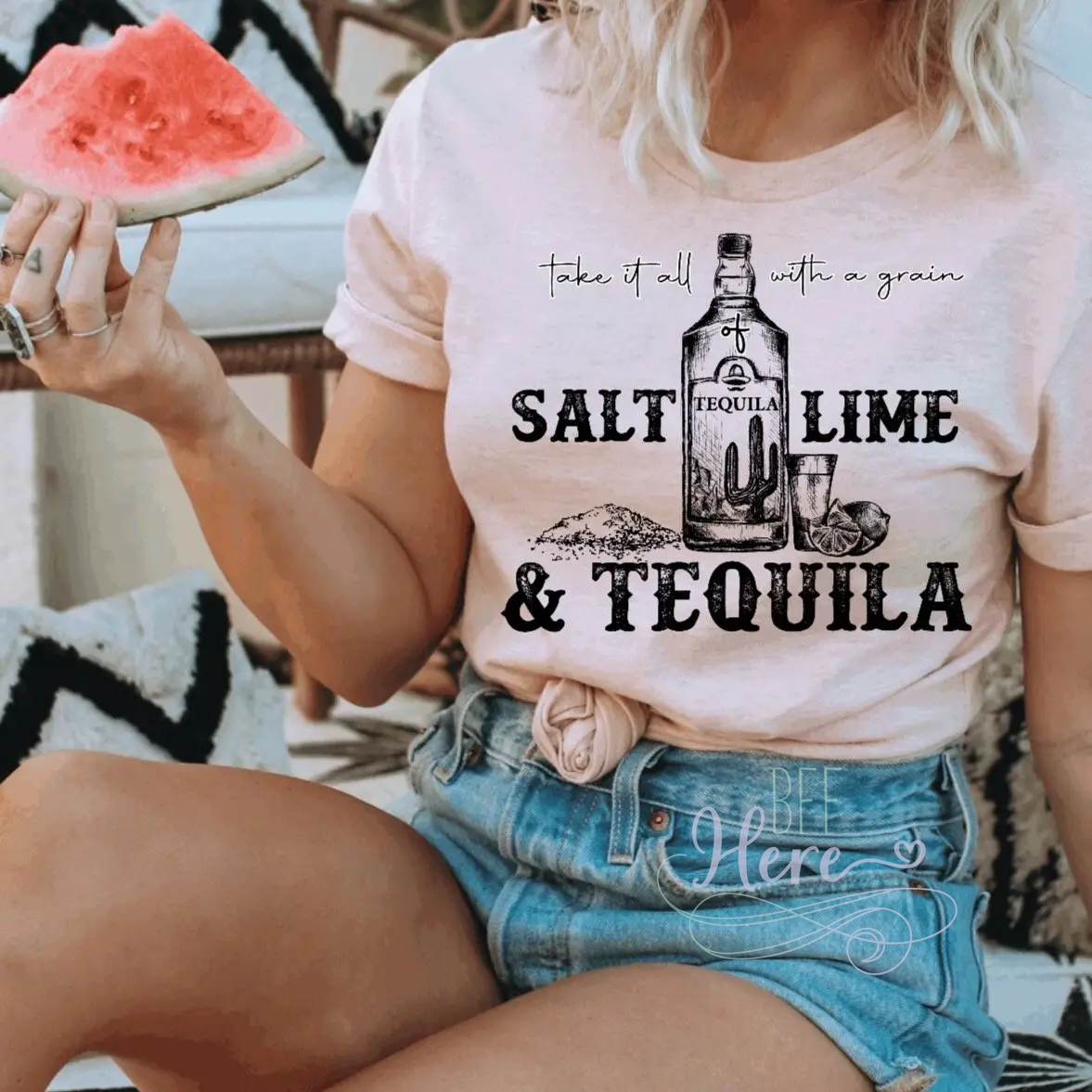 A Grain of Salt, Lime and Tequila T-Shirt - BFF Here