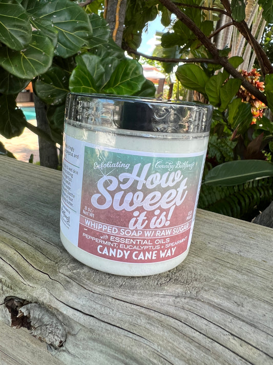 How Sweet It Is Whipped Soap with Raw Sugar - Candy Cane - BFF Here