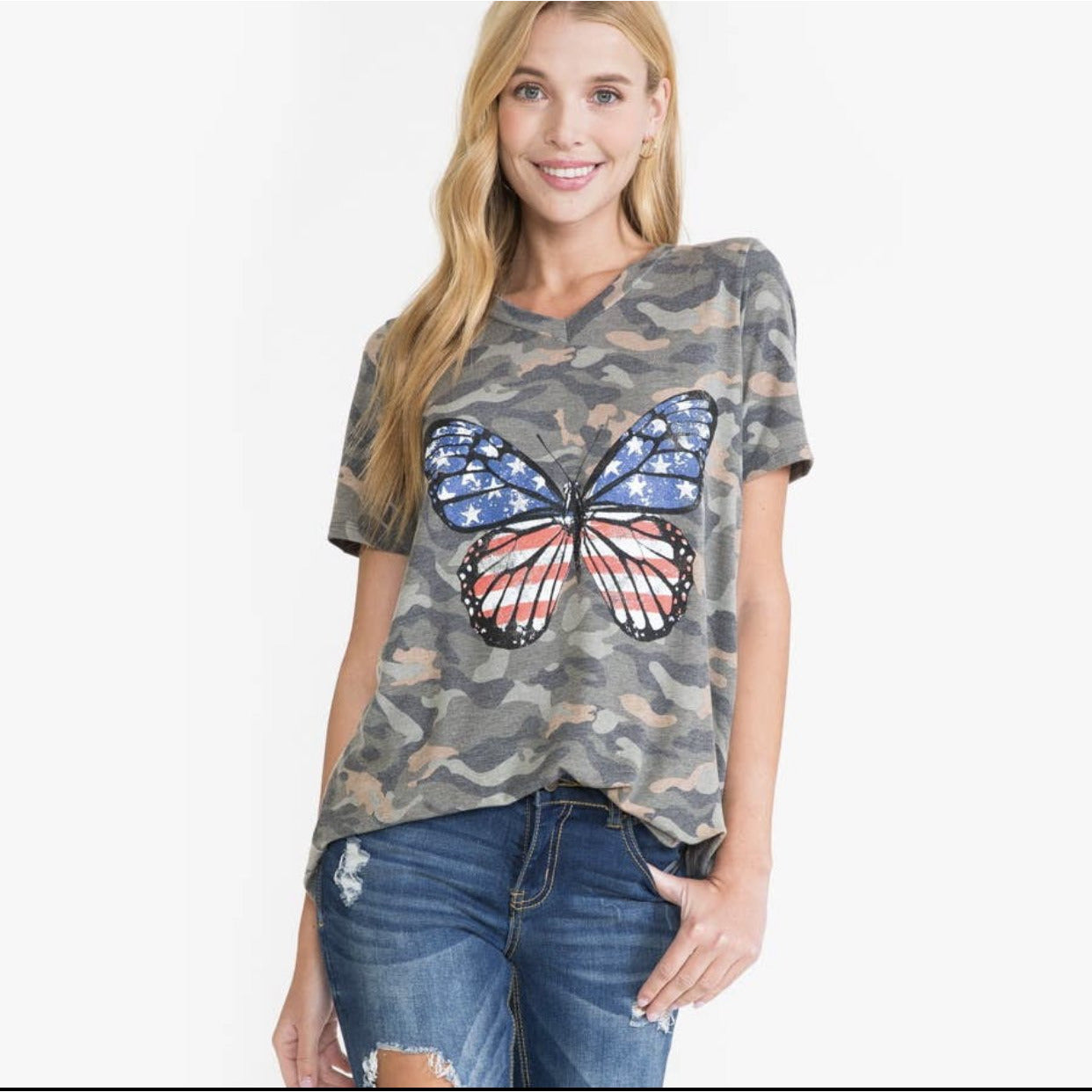 Vanessa Butterfly Flag T-Shirt - BFF Here