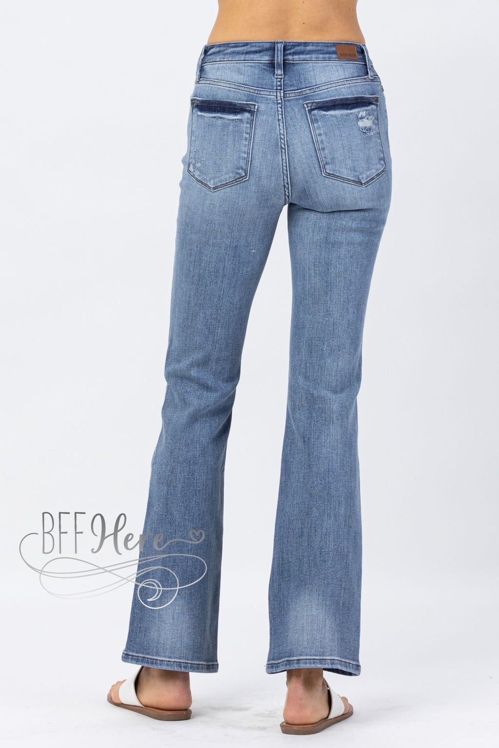PREORDER: Amy Hi Waist Destroyed Bootcut Jeans by Judy Blue - BFF Here