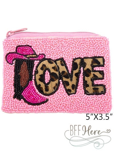 Love Country Seed Bead Coin Purse - BFF Here