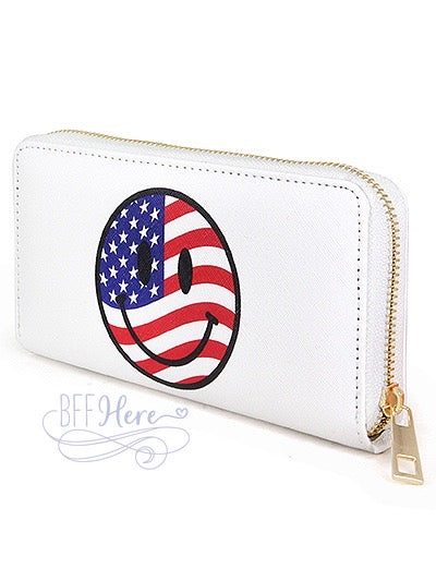 USA Happy Face Wallet - BFF Here