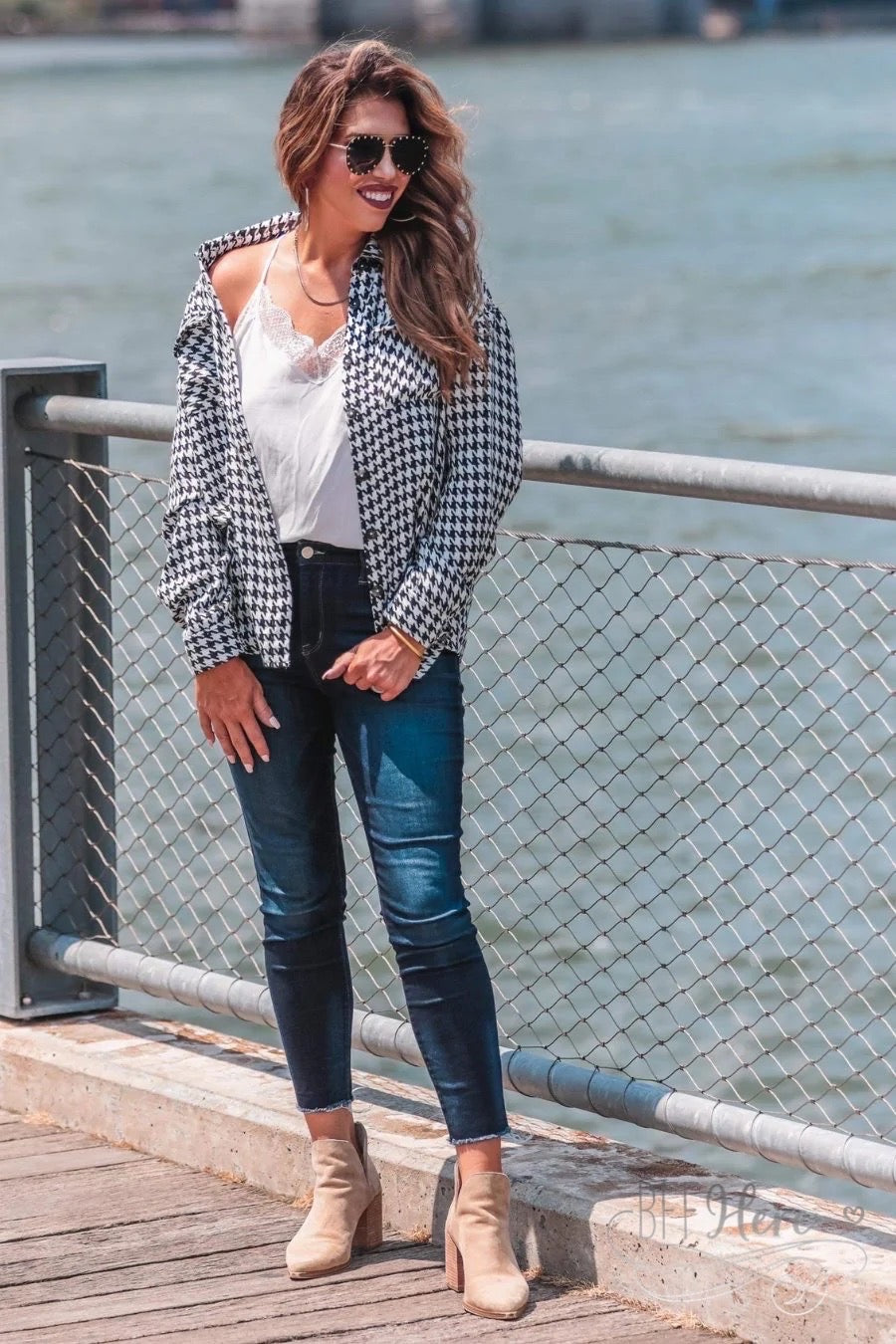 Sonoma Houndstooth Shacket - BFF Here