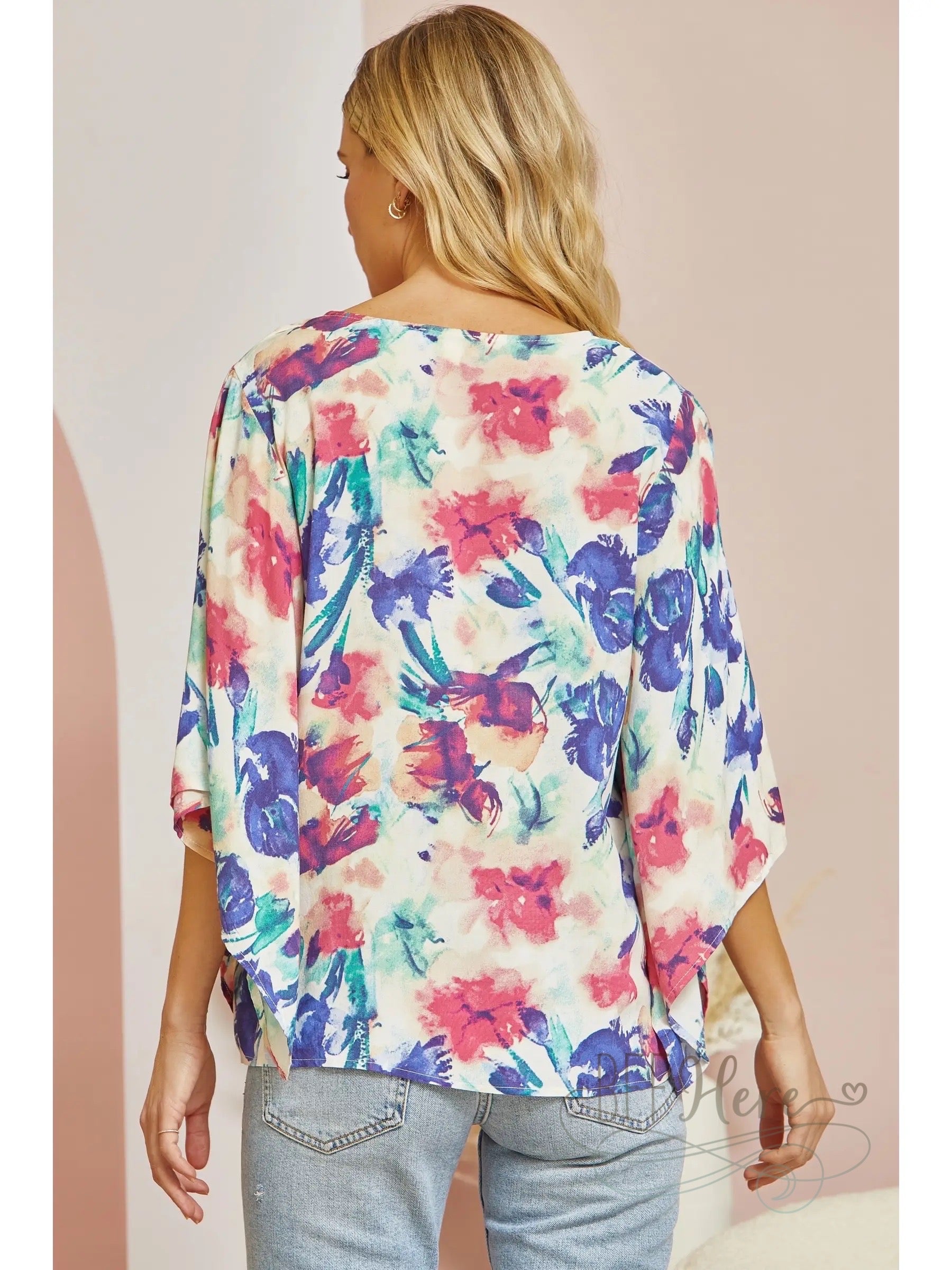 Watercolor Flora Blouse - BFF Here