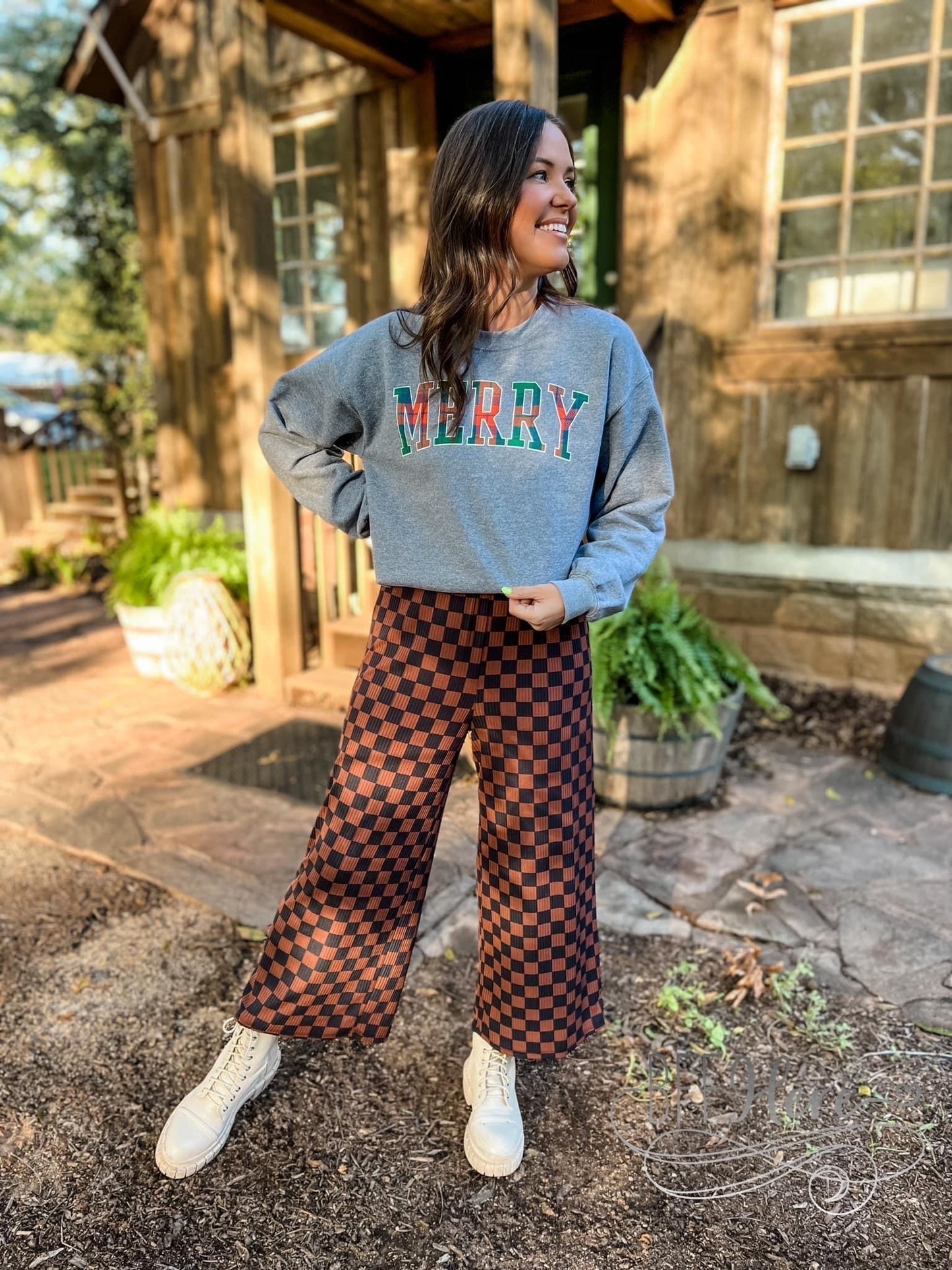 PREORDER—Merry Plaid Sweatshirt - BFF Here