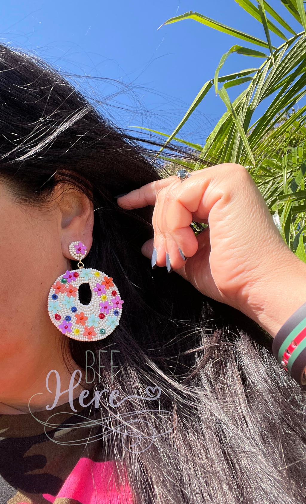 Malie Flower Seed Bead Earrings - BFF Here