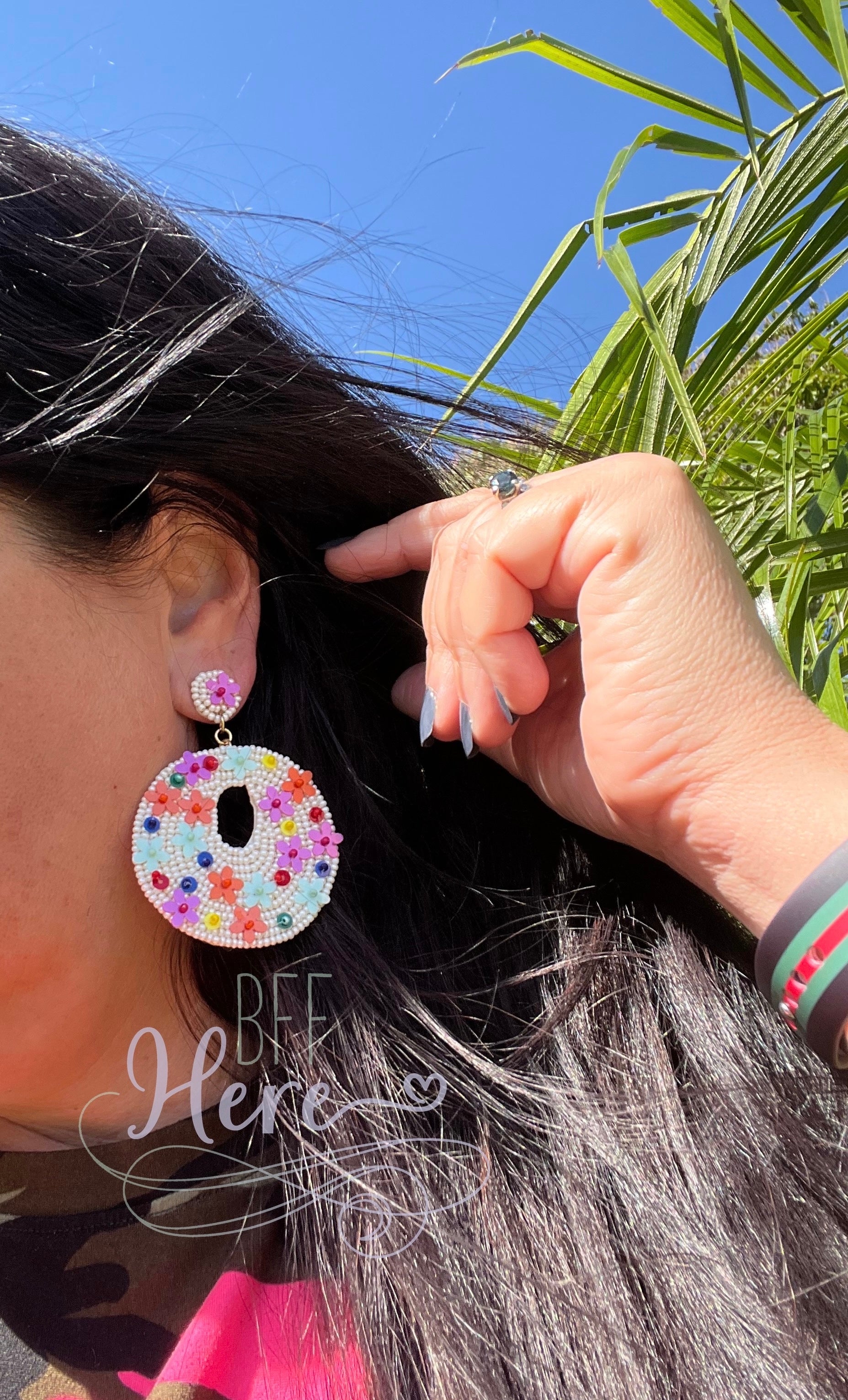 Malie Flower Seed Bead Earrings - BFF Here