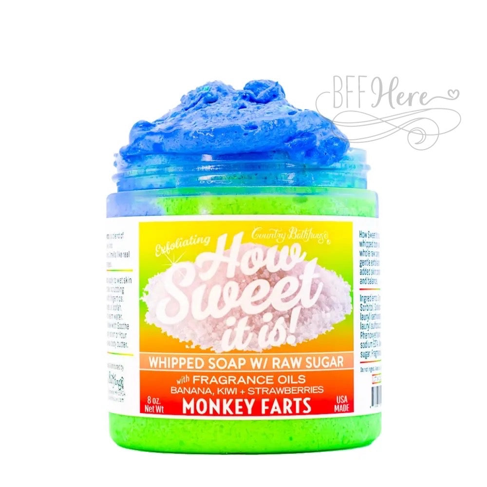 How Sweet It Is Whipped Soap with Raw Sugar - Monkey Farts - BFF Here