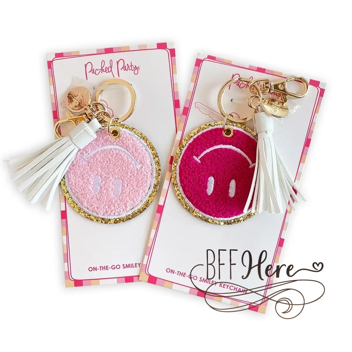 PREORDER—Keep Cozy Smiley Keychain by Packed Party — Cj - BFF Here