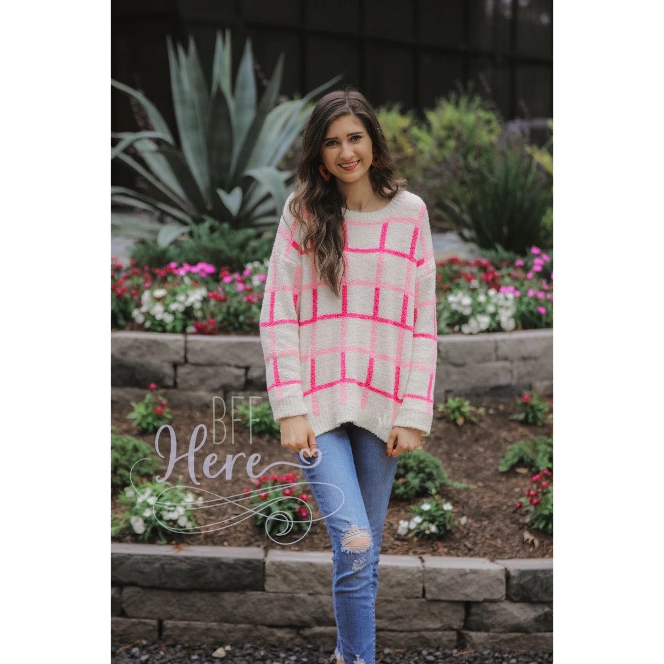 Falling For You Plaid Sweater - BFF Here