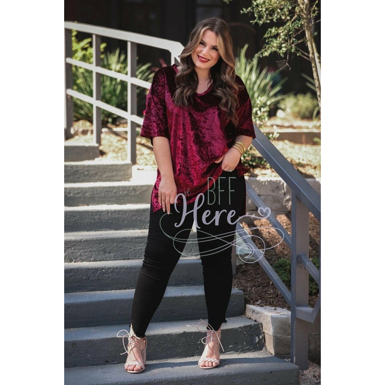 Grand Entrance Velvet Tunic Top -- Choice of Color - BFF Here