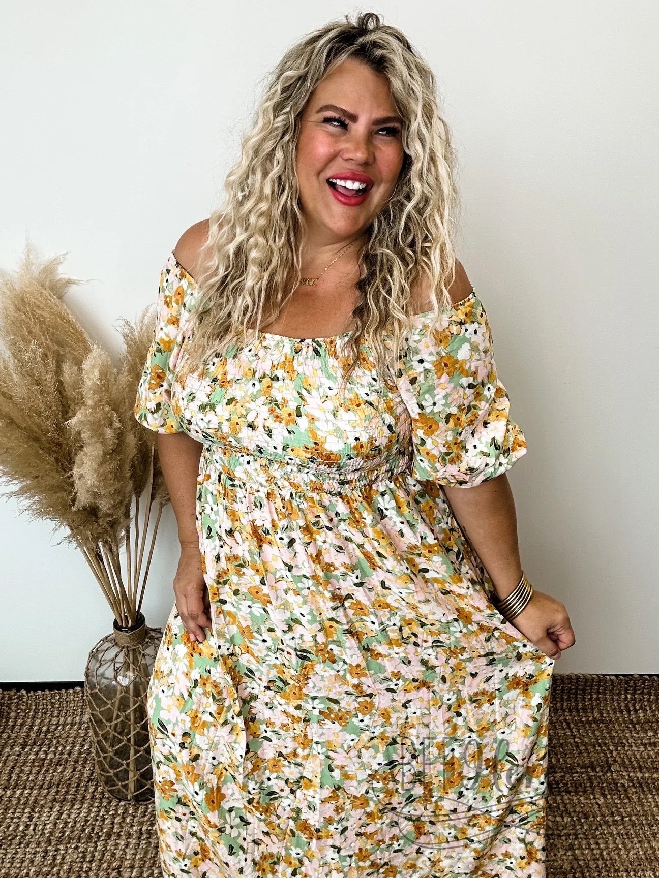 Laura Lynn Floral Smocked Dress - BFF Here