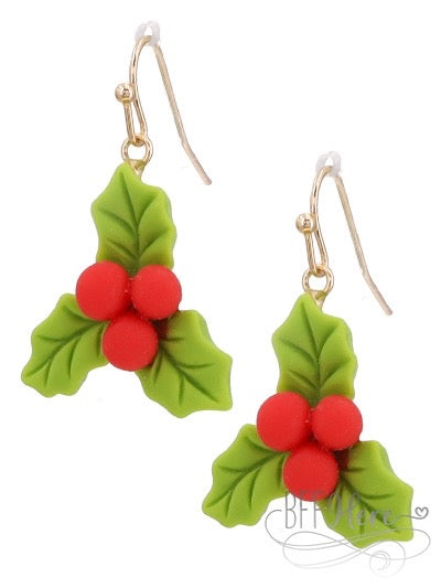 Holly Leaf Earrings - BFF Here