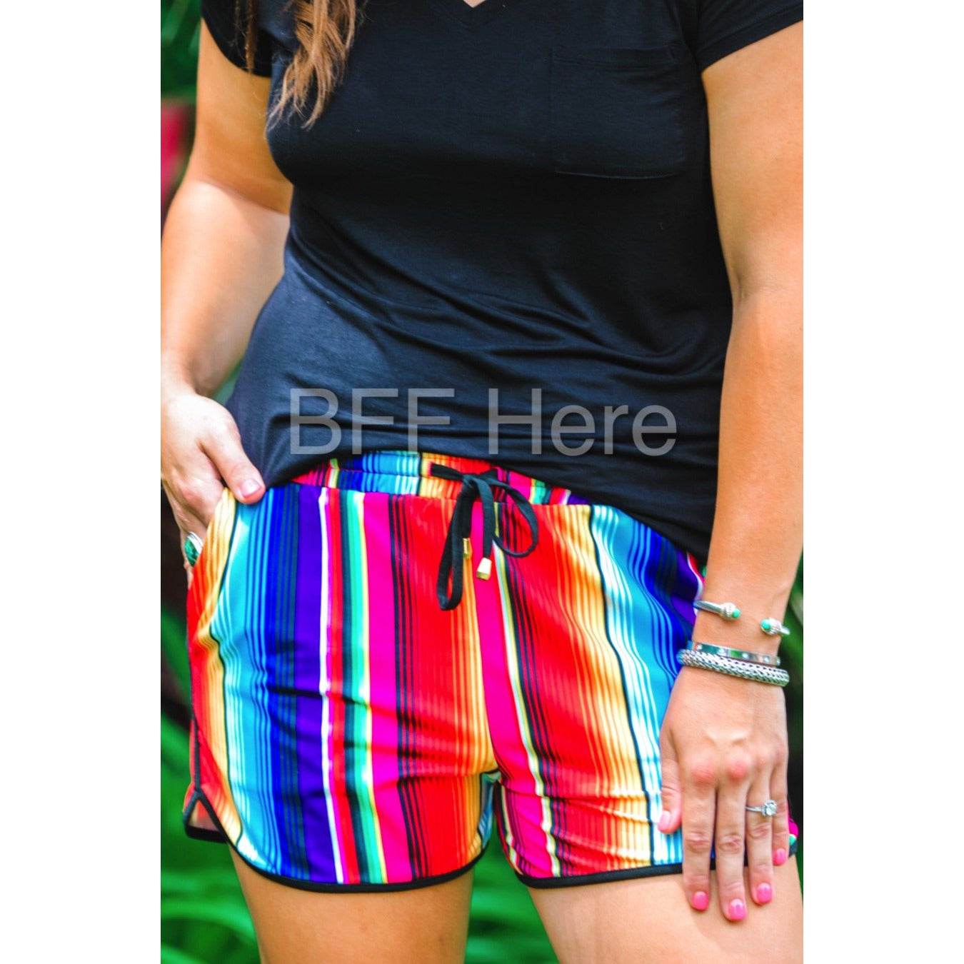 San Antonio Serape Drawstring Everyday Shorts - BFF Here