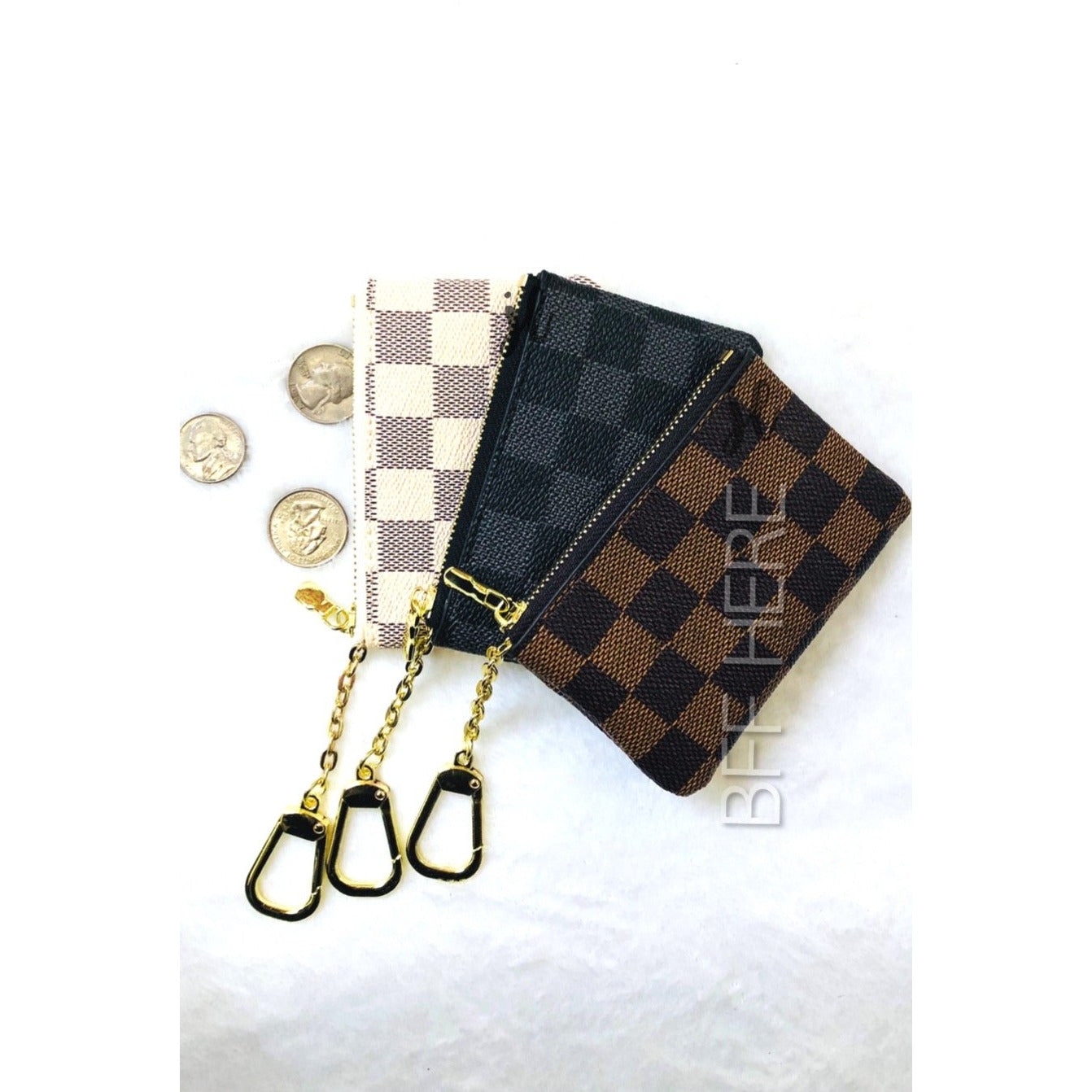 Marco Checkered Keychain -- Choice of Color - BFF Here