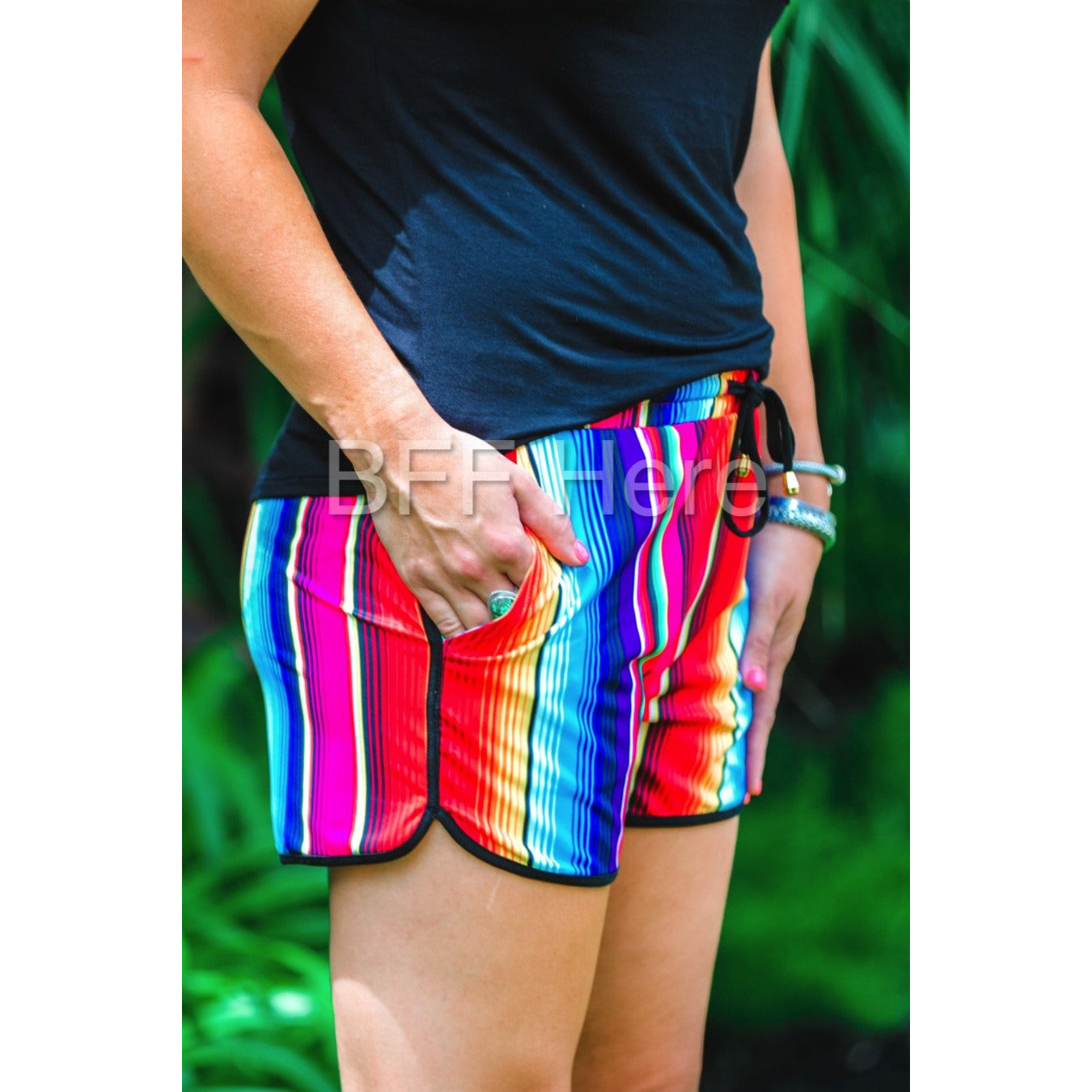 San Antonio Serape Drawstring Everyday Shorts - BFF Here