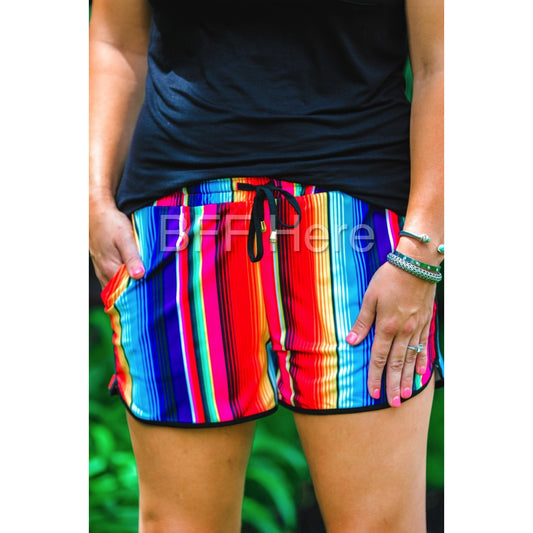 San Antonio Serape Drawstring Everyday Shorts - BFF Here