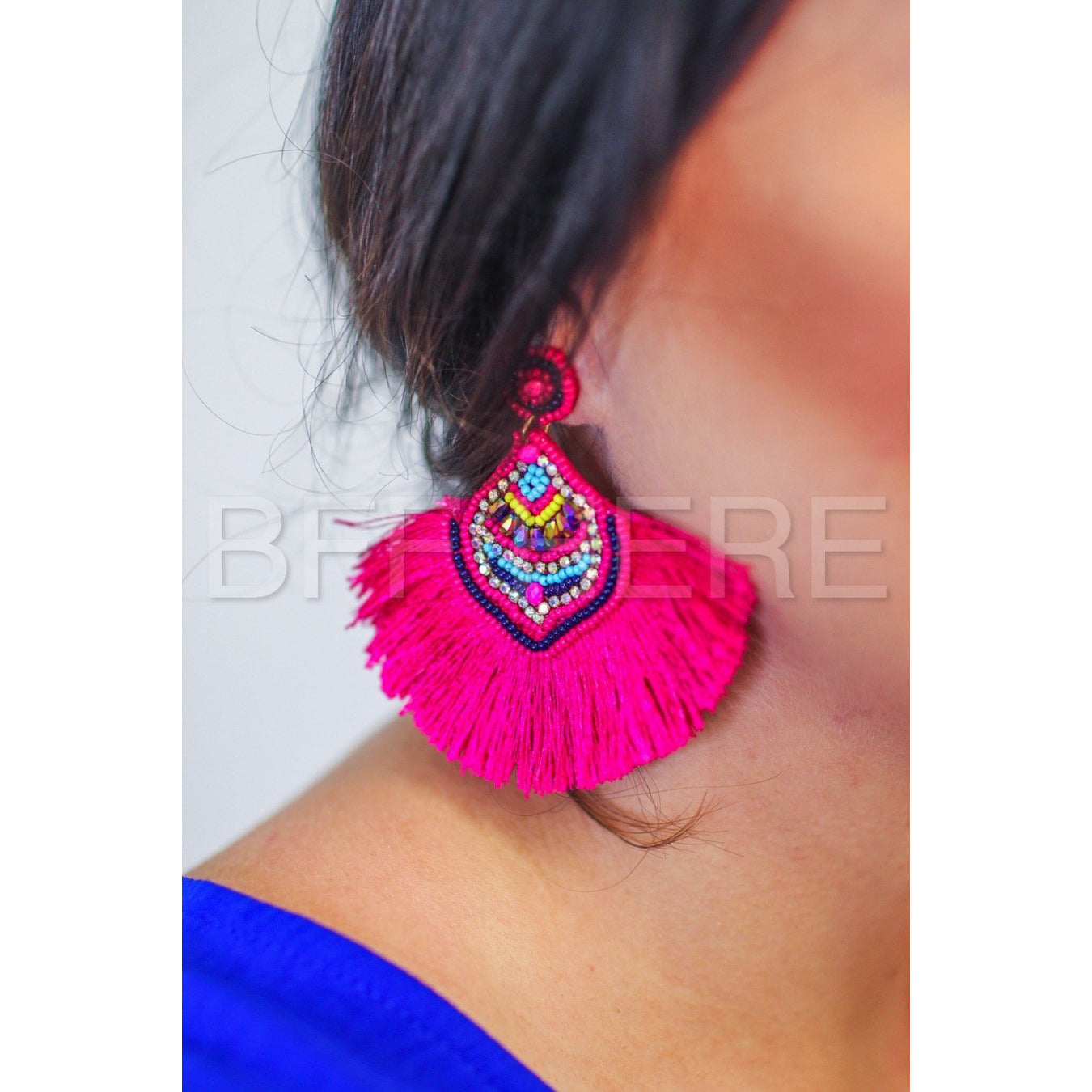 Paradise Beaded Tassel Earrings -- Choice of Color - BFF Here