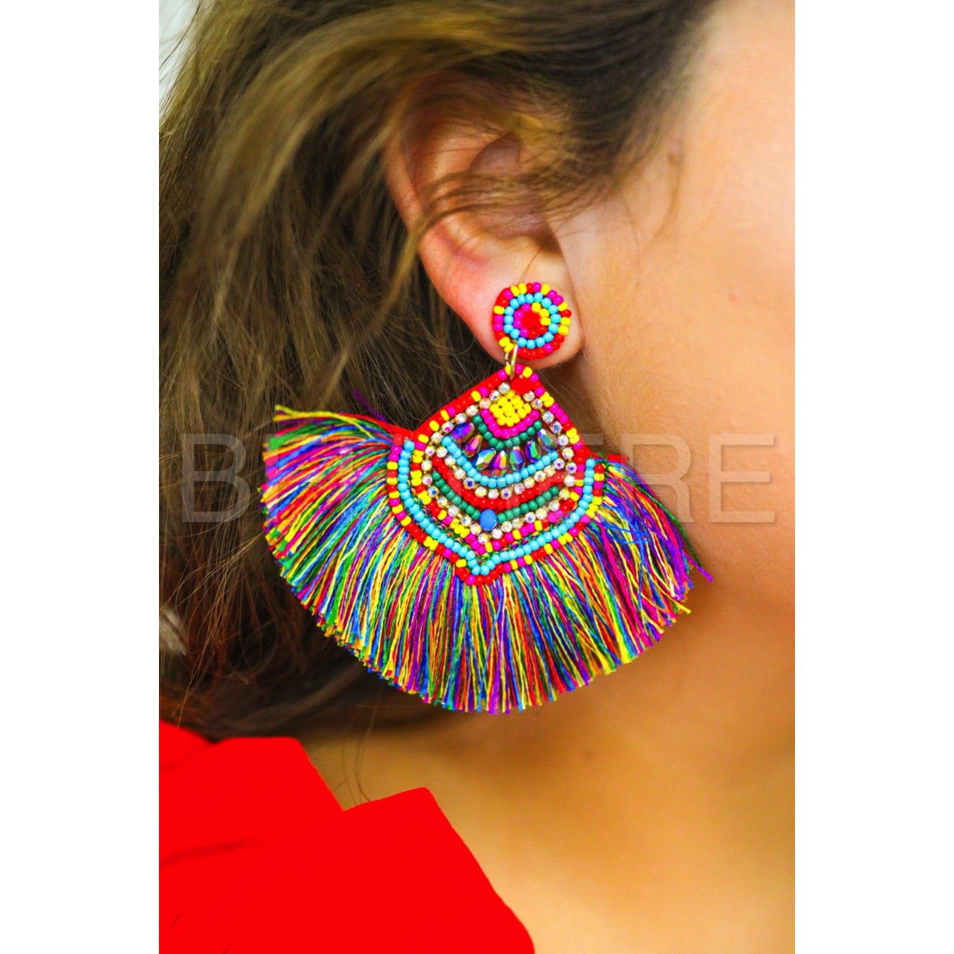 Paradise Beaded Tassel Earrings -- Choice of Color - BFF Here