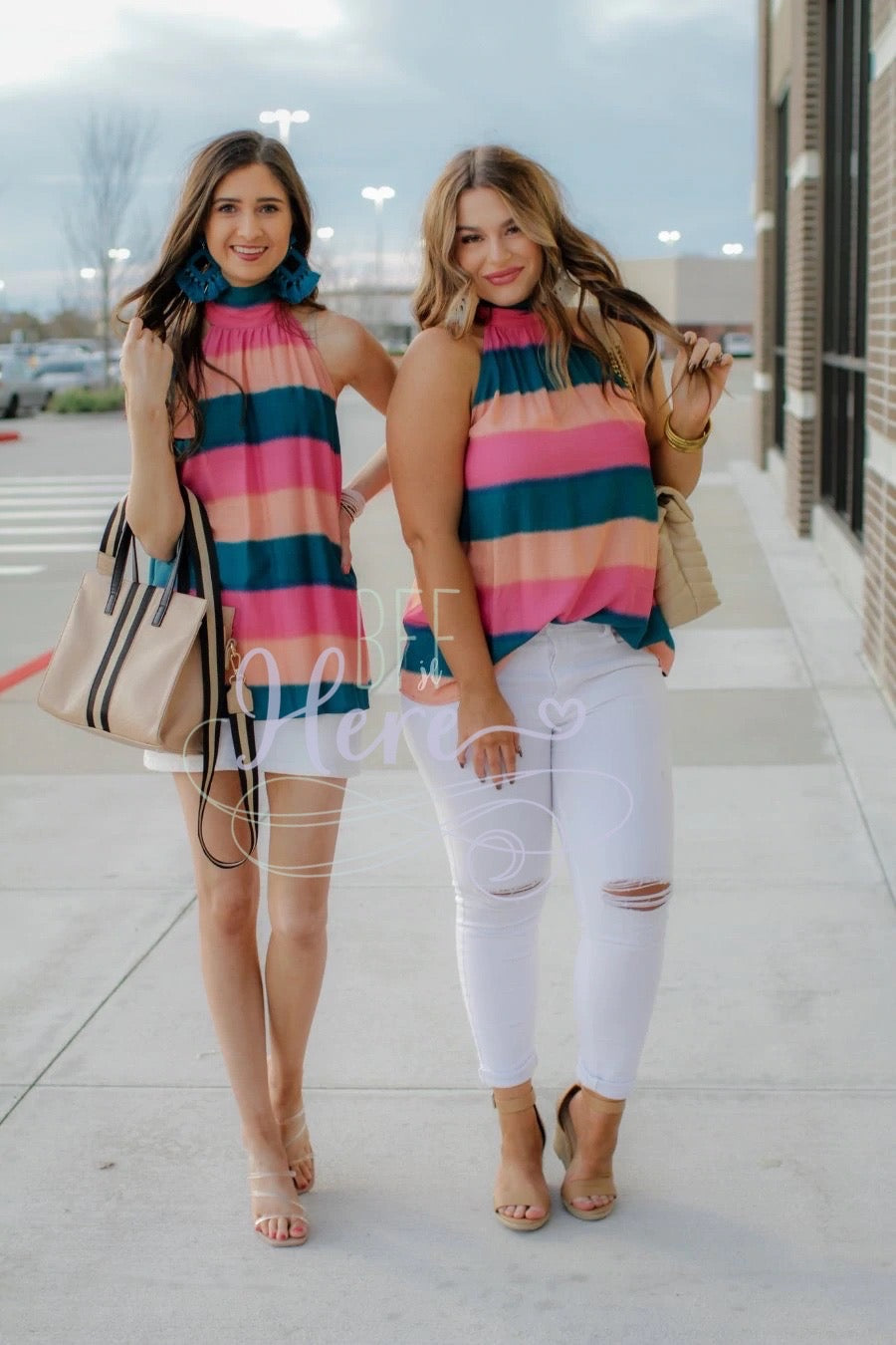 Sip Of Summer Striped Halter Top - BFF Here