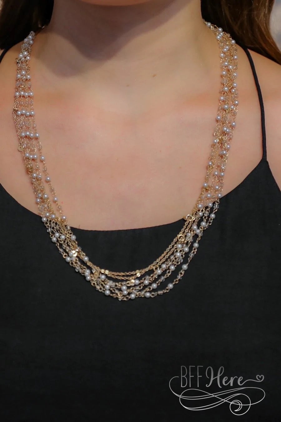 Girls Love Pearls Layered Necklace - BFF Here