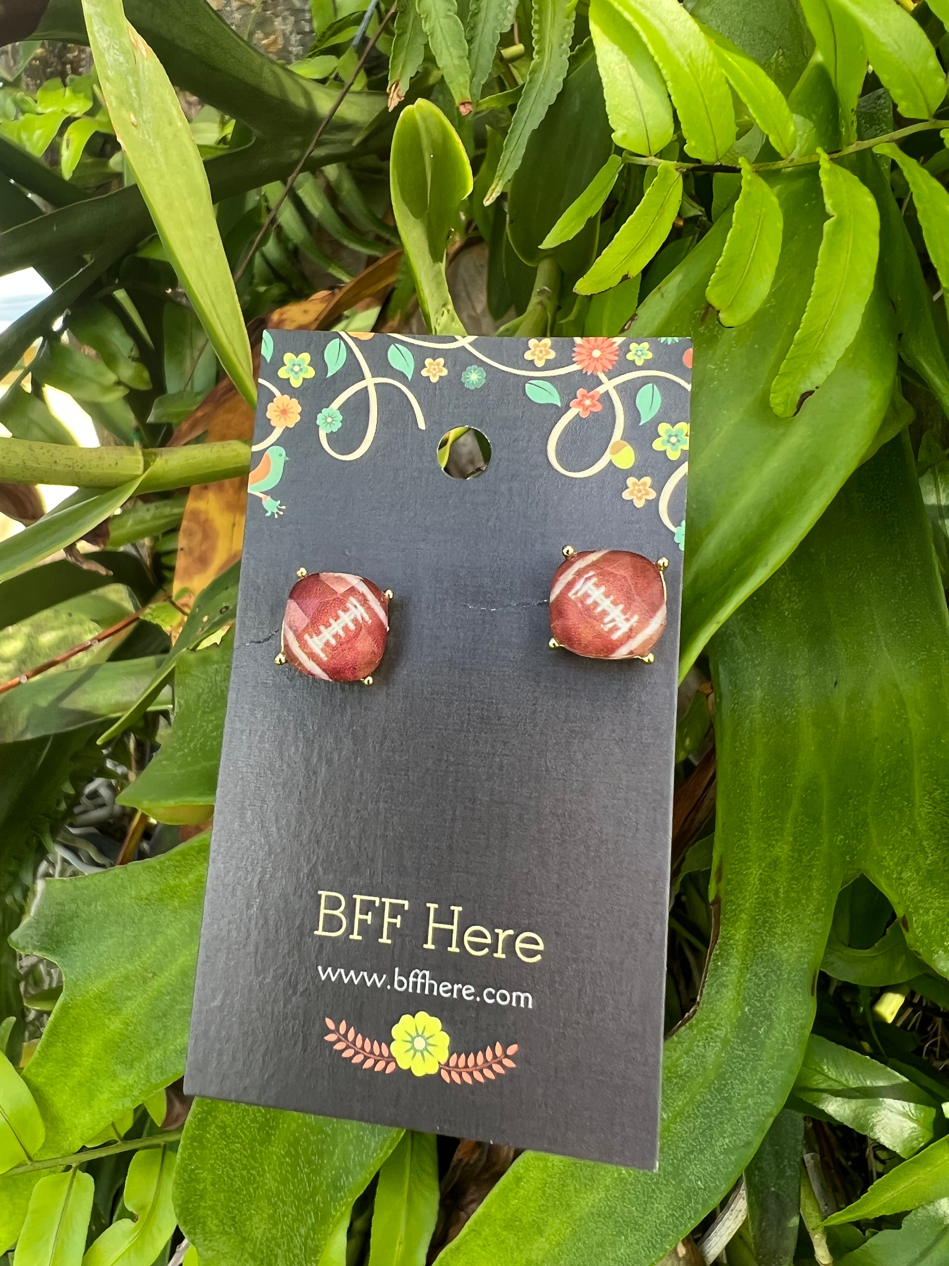 Football Stud Earrings - BFF Here