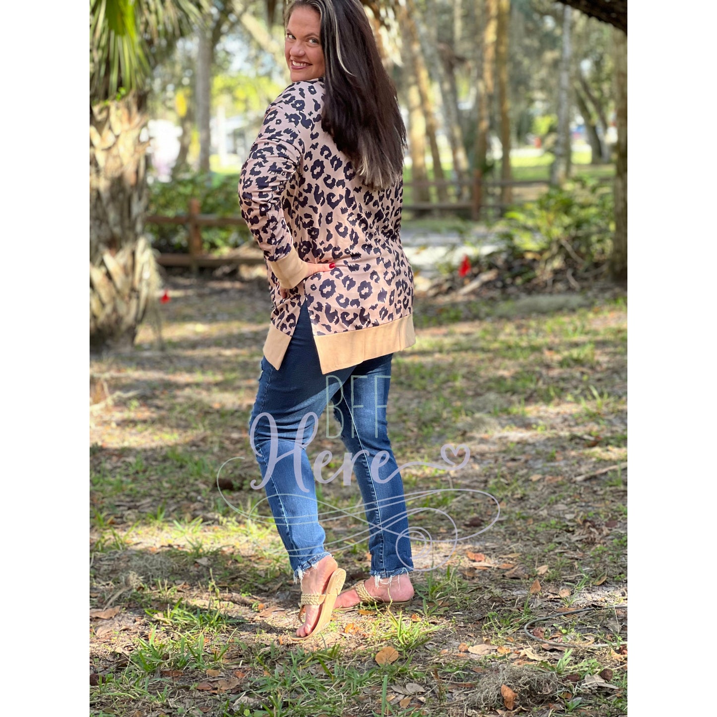 Erin Taupe Leopard Tunic - BFF Here