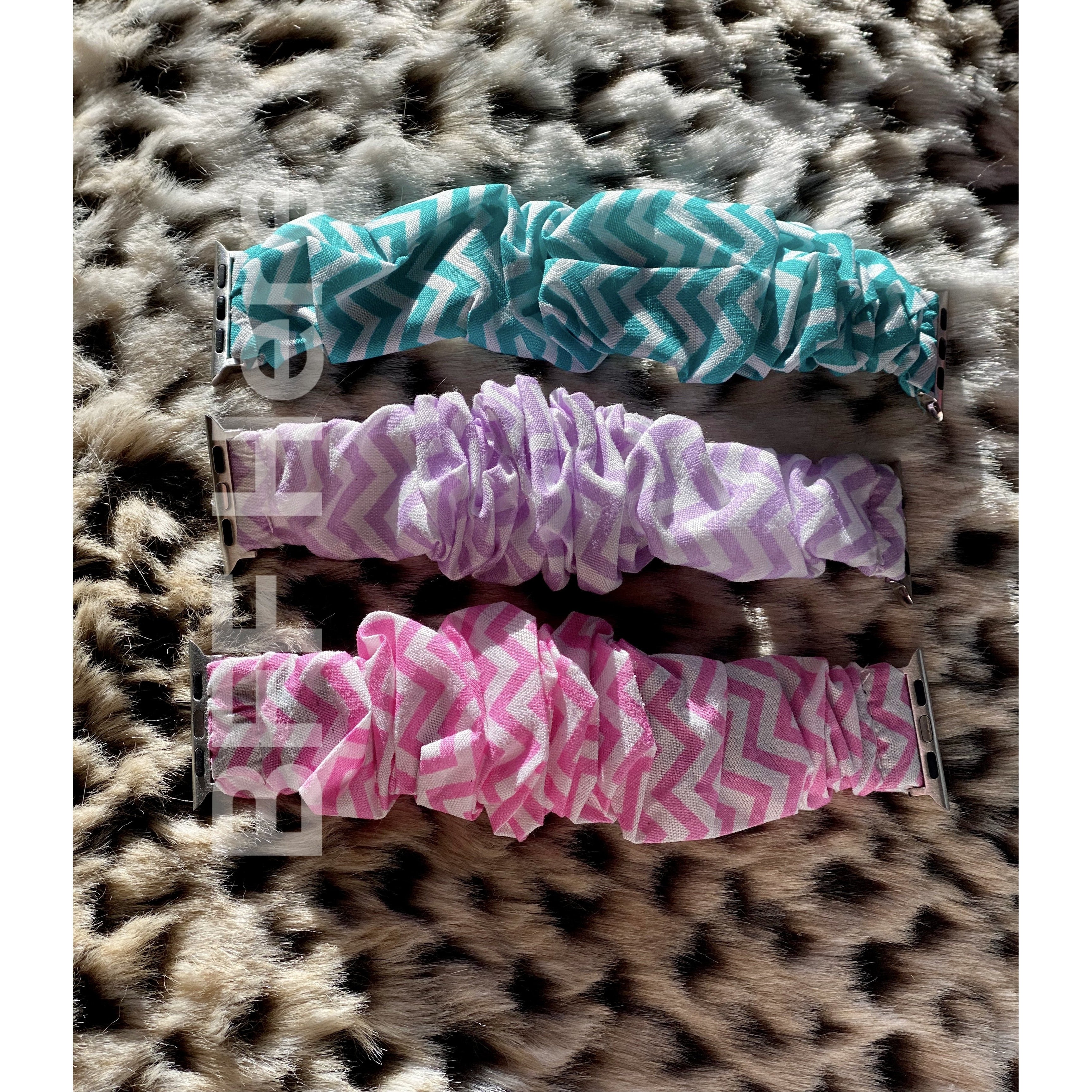 Scrunch Time Chevron Watch Band -- Choice of Color - BFF Here