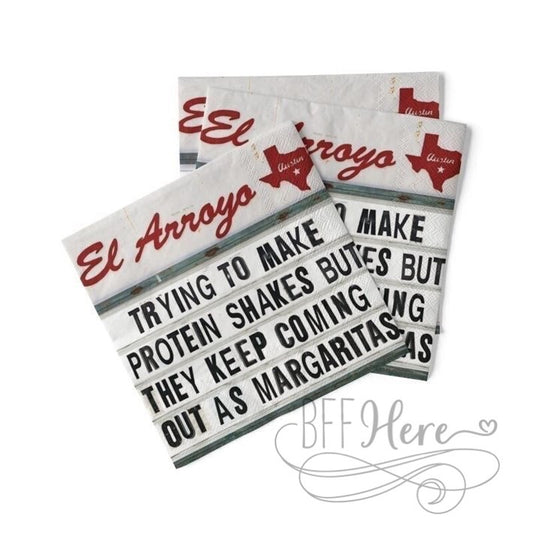 El Arroyo Cocktail Napkins - Protein Shakes - BFF Here