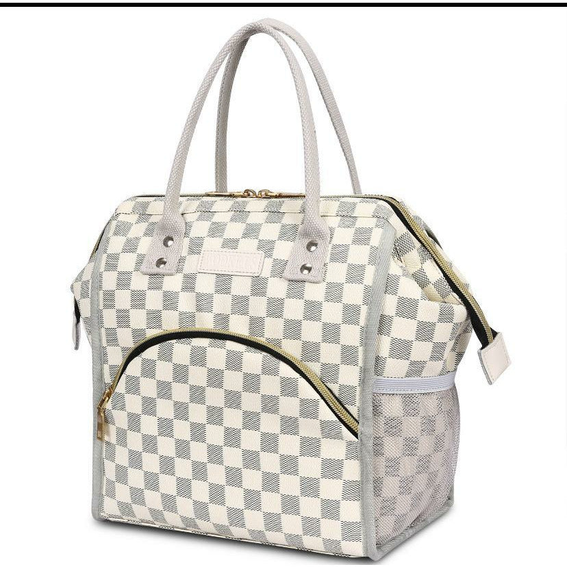 Trendy Cooler Lunchbox -- Cream Check - BFF Here