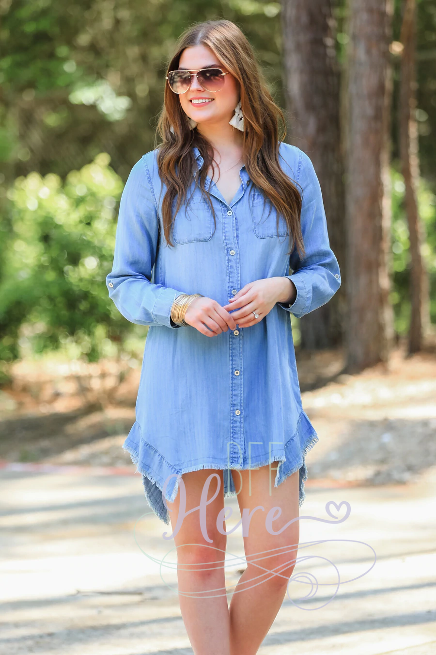 Easton Fringe Chambray Dress - BFF Here