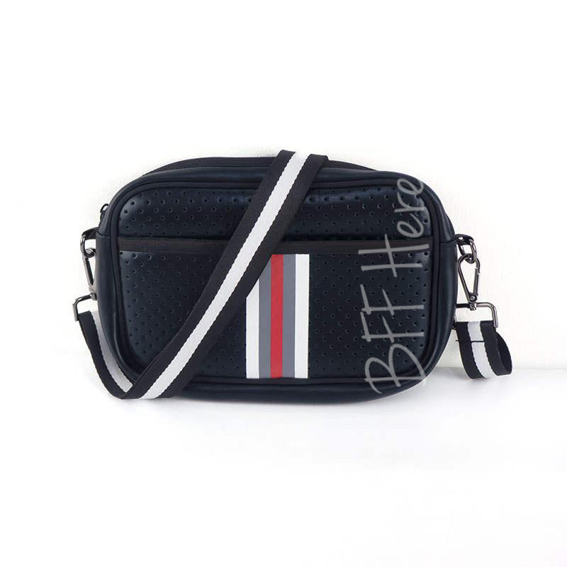 Neoprene Messenger -- Black/Red Stripe - BFF Here