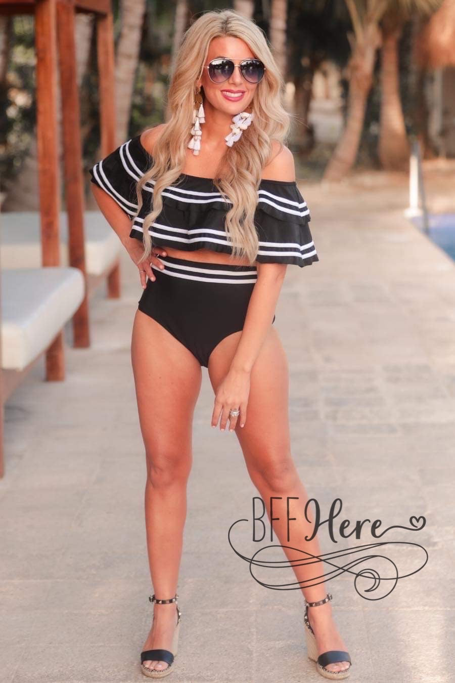 PREORDER—Soaking Up The Sun Ruffle  Swimsuit - BFF Here