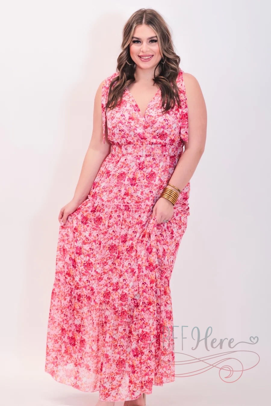 Sage Floral Ruffle Maxi Dress - BFF Here