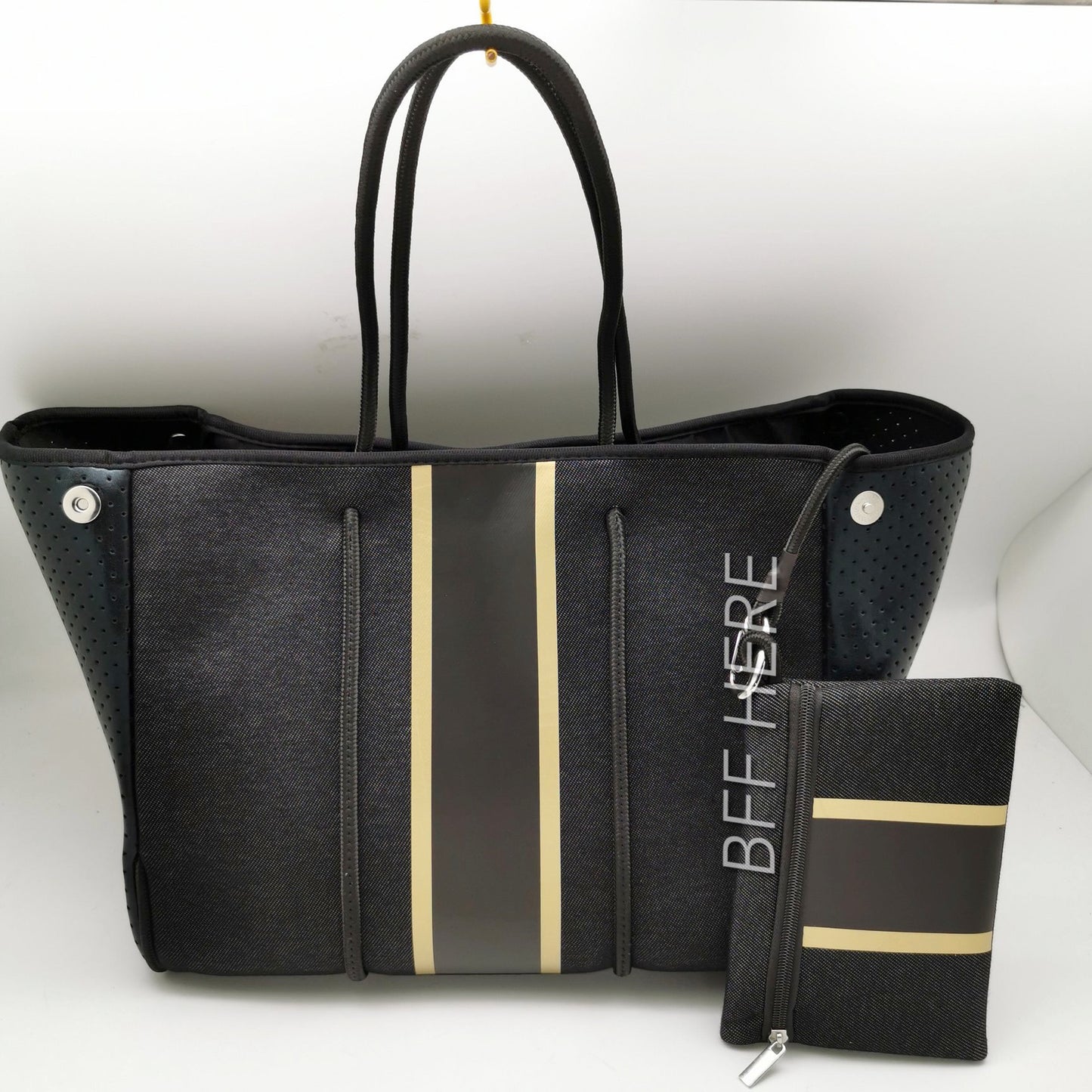 Neoprene Tote -- Fall Stripe - BFF Here