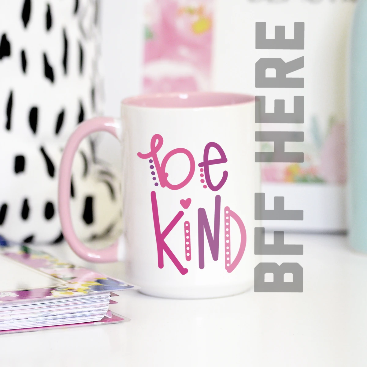 Be Kind Ceramic Mug -- Choice of Color - BFF Here
