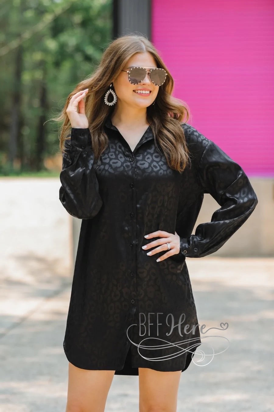Kenzie Black Leopard Tunic - BFF Here