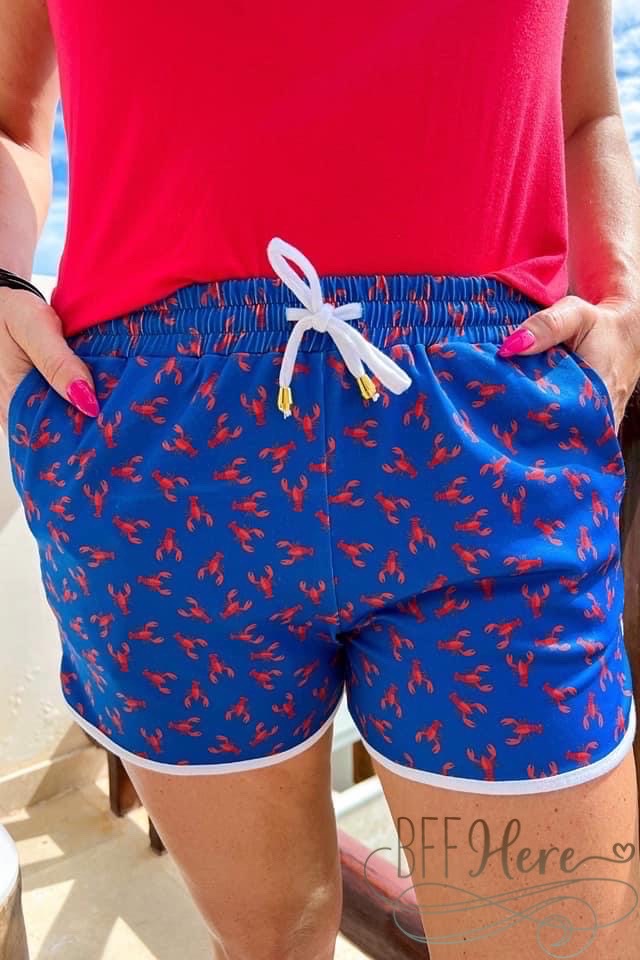 PREORDER-Crawfish Crew Drawstring Everyday Shorts - BFF Here