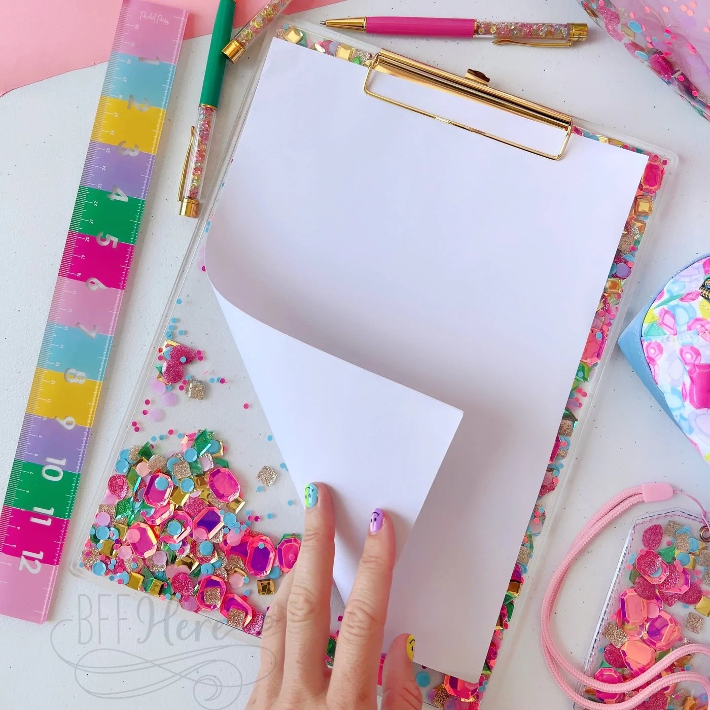 Be A Gem Confetti Clipboard by Packed Party - BFF Here