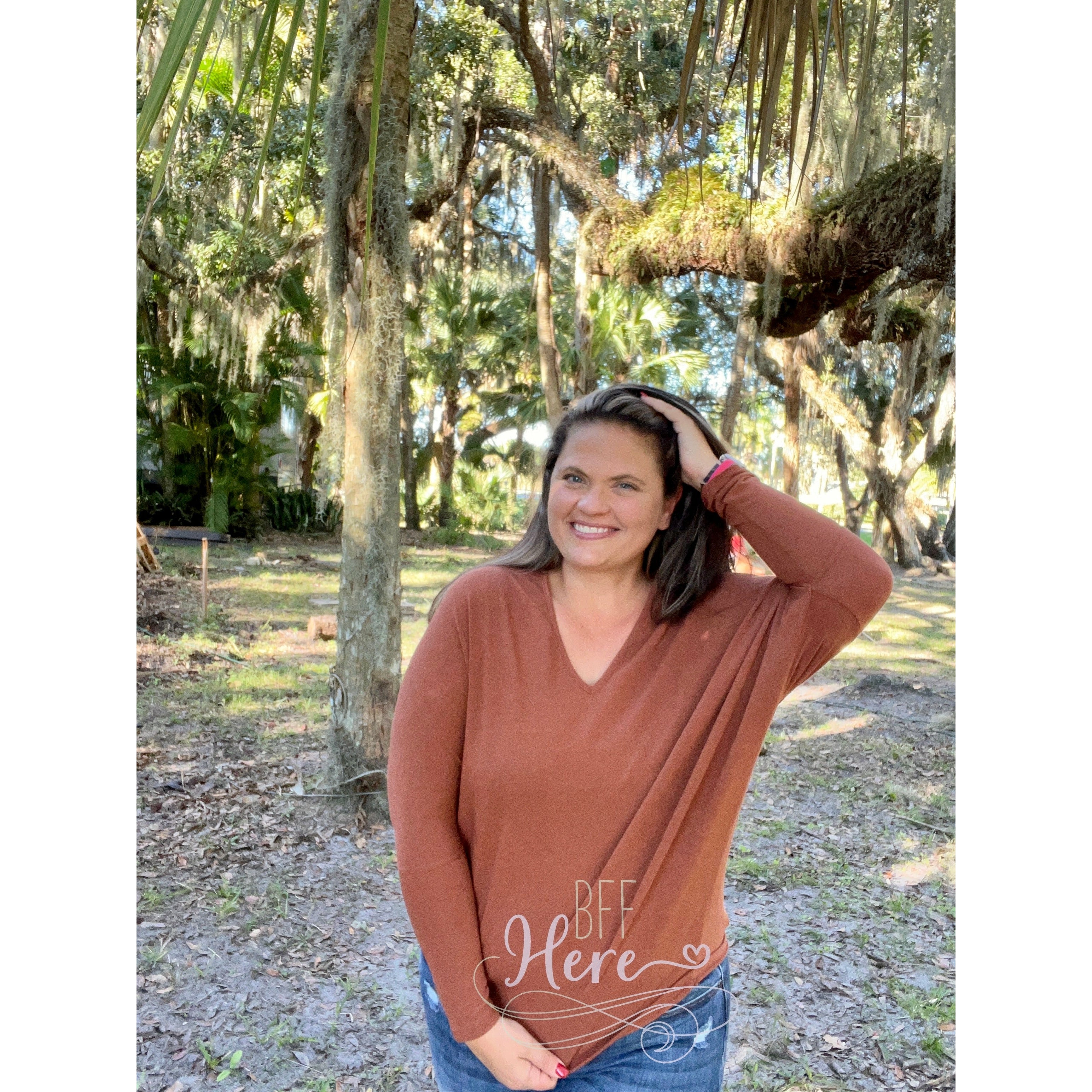 Melanie Dolman Top -- Rust - BFF Here