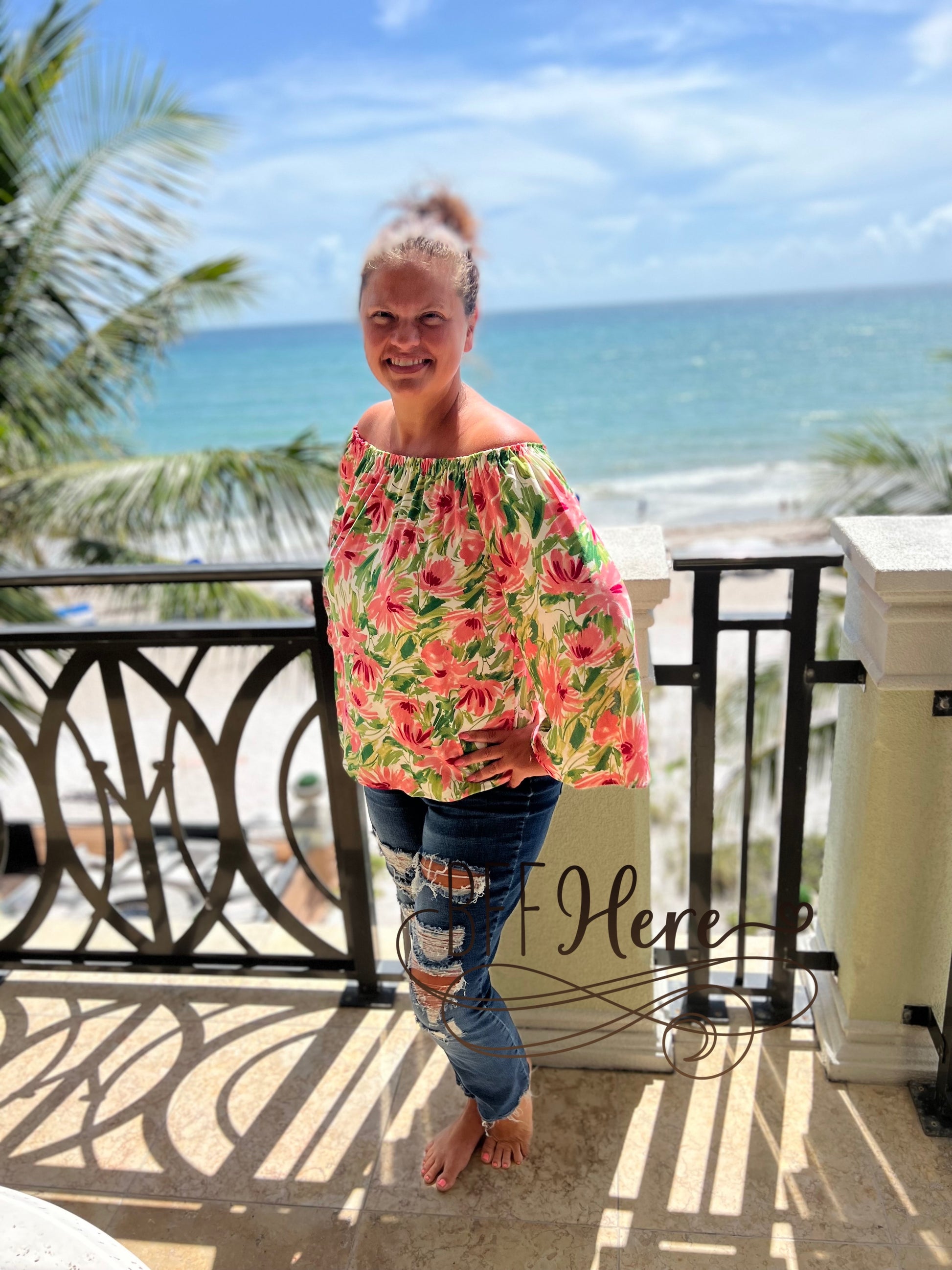 Raelynn Floral Off The Shoulder Top - BFF Here