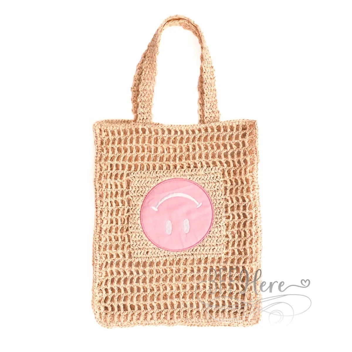 PREORDER— Smiles For Miles Straw Tote by Packed Party - BFF Here