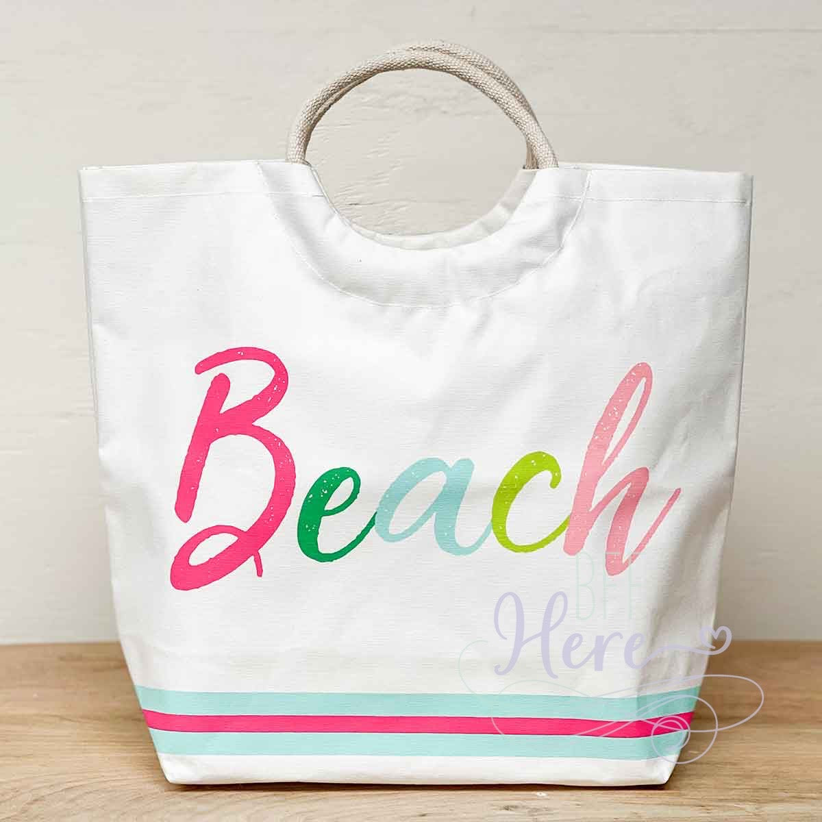 Beach Stripe Shore Tote - BFF Here