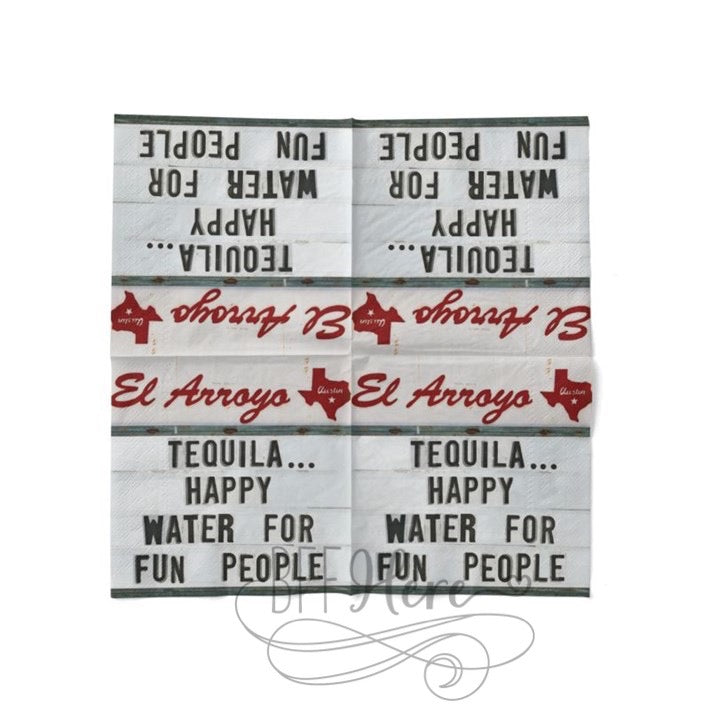 El Arroyo Cocktail Napkins -  Happy Water - BFF Here