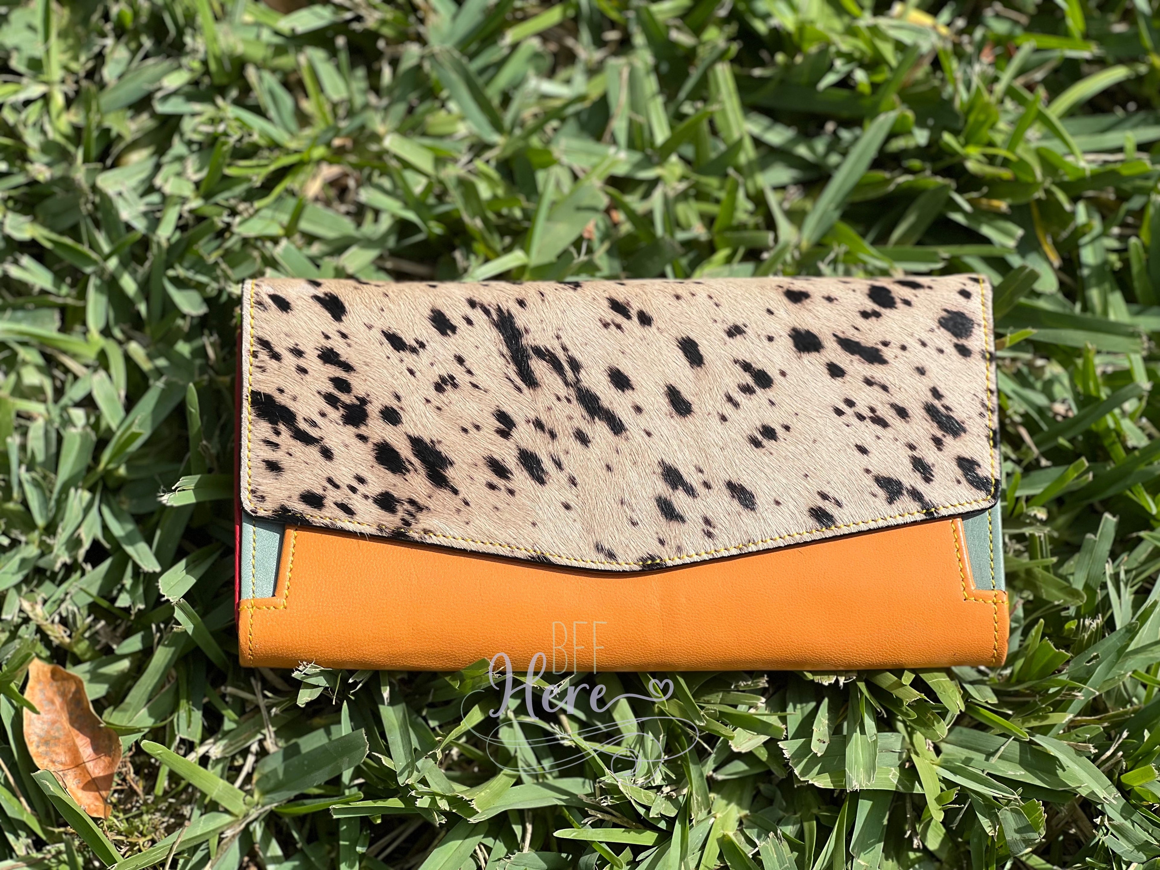 Tenille Leather and Hair on Hide Wallet - Choice of Color - BFF Here