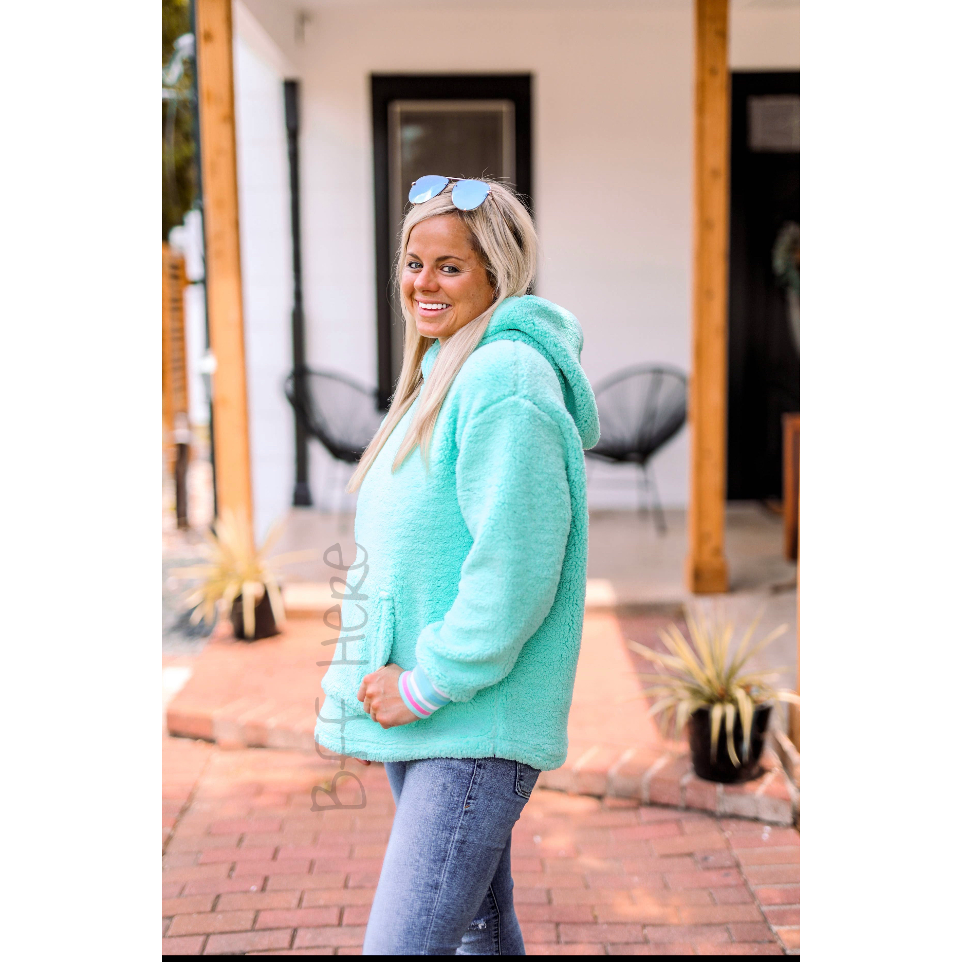 Sherpa Hoodie (Mint) - BFF Here